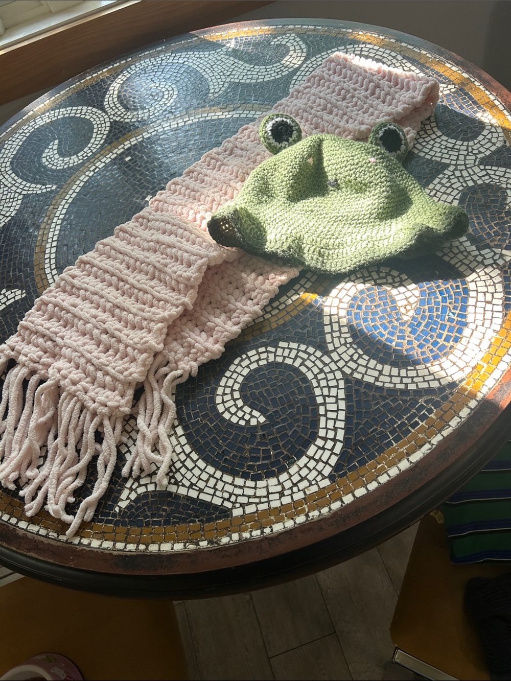 Knit hat and scarf